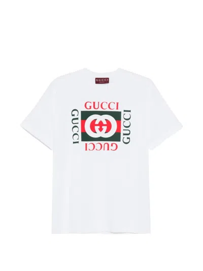 Gucci Printed Cotton Jersey T-shirt In White