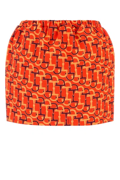 GUCCI PRINTED COTTON MINI SKIRT