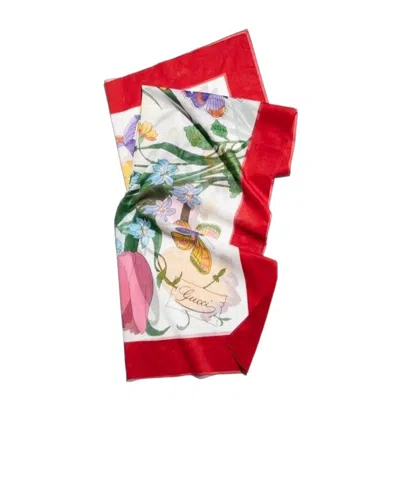 Gucci Printed Cotton Muslin Pareo In Red