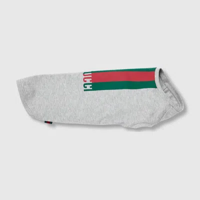 Gucci Printed Cotton Pet T-shirt In Grey