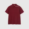 Gucci Printed Cotton Polo Shirt In Bordeaux