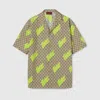 Gucci Printed Cotton Poplin Bowling Shirt In Beige