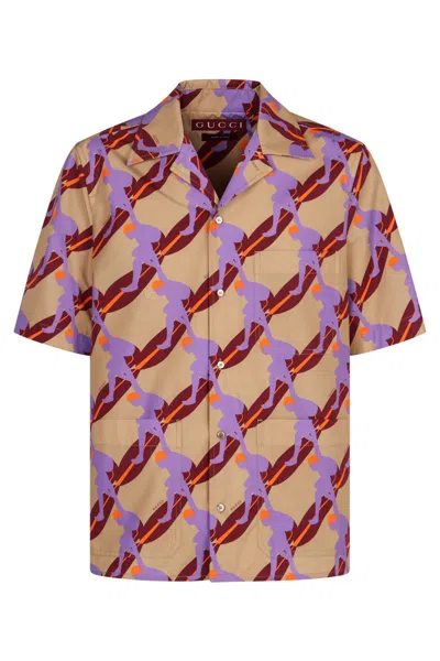 GUCCI GUCCI PRINTED COTTON POPLIN SHIRT