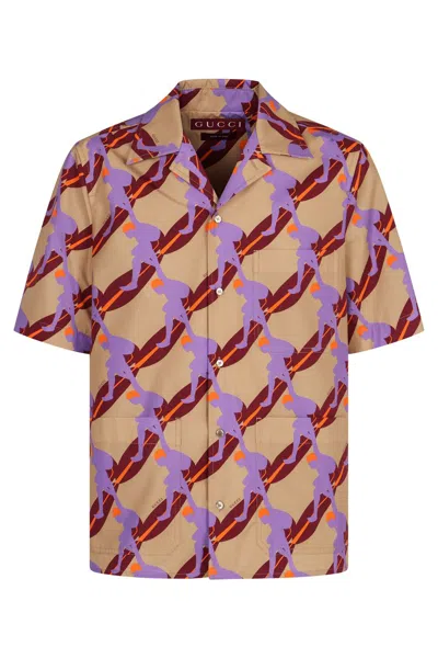 GUCCI GUCCI PRINTED COTTON POPLIN SHIRT