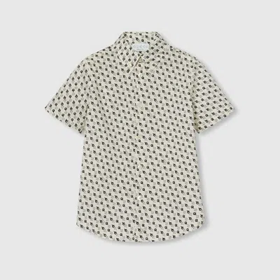 Gucci Kids' Printed Cotton Shirt In Gray
