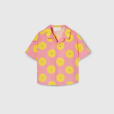 Gucci Babies' Printed Cotton Shirt In Pink