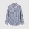 Gucci Printed Cotton Shirt In Blue