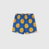 Gucci X Euan Roberts Baby Printed Cotton Shorts In Blue