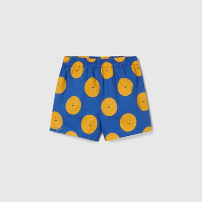 Gucci Babies' Printed Cotton Shorts In Blue