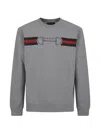 Gucci Men Grey Crewneck Sweatshirt With Logo Detail On The Front In Cotton Man In Animal Print