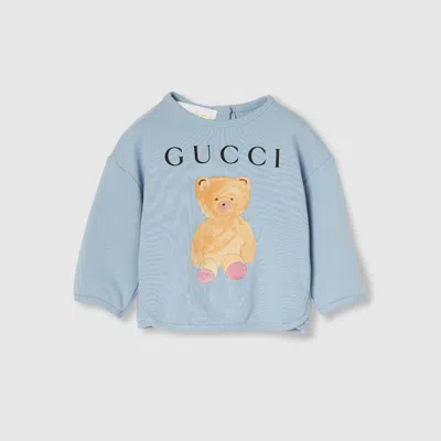 Gucci Babies' Printed Cotton Sweatshirt In Blue