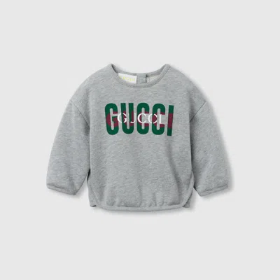 Gucci Babies' Printed Cotton Sweatshirt In Grey
