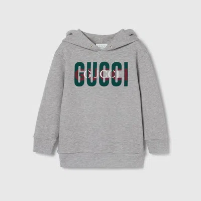 Gucci Kids' Printed Cotton Sweatshirt In Grey