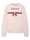 Gucci Printed Cotton Sweatshirt In Pink