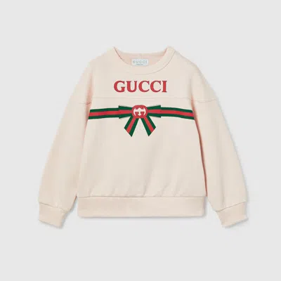 Gucci Kids' Printed Cotton Sweatshirt In Pink
