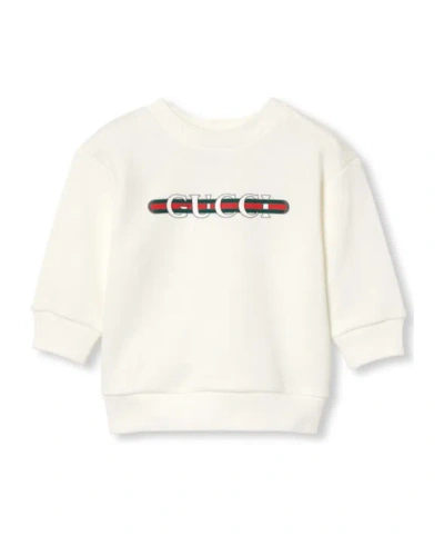 Gucci Printed Cotton Sweatshirt In White
