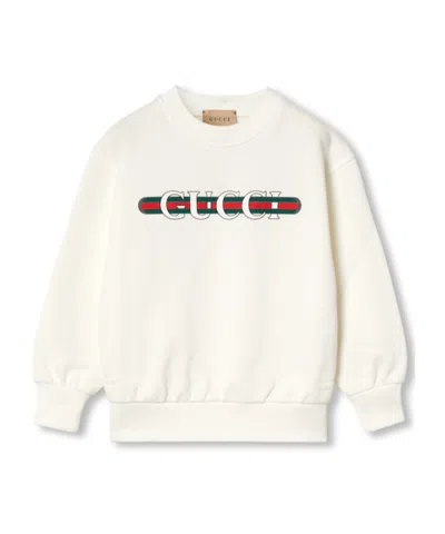 Gucci Printed Cotton Sweatshirt In White