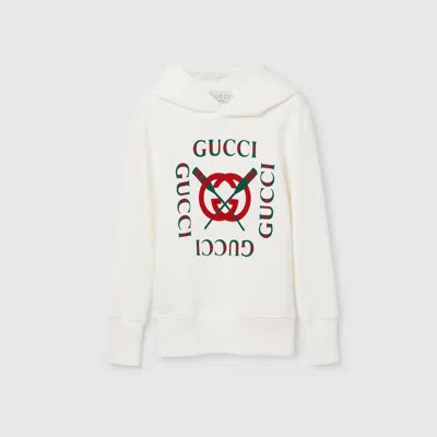 Gucci Kids' Printed Cotton Sweatshirt In White