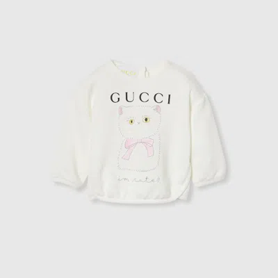 Gucci Babies' Printed Cotton Sweatshirt In White
