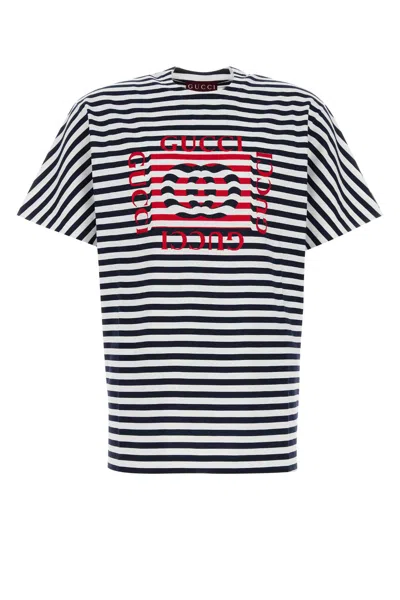 Gucci Printed Cotton T-shirt In Black