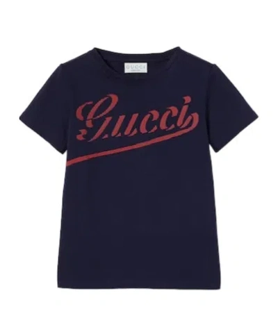 Gucci Printed Cotton T-shirt In Black