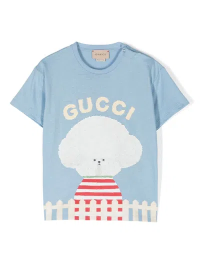 Gucci Kids' T-shirt Mit Print In Blue