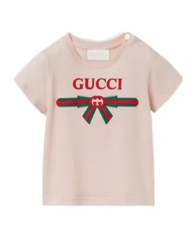 Gucci Printed Cotton T-shirt In Nude