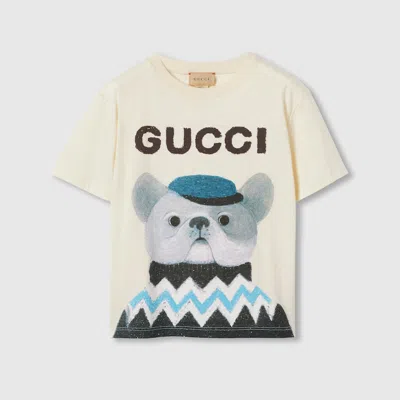 Gucci Kids' Printed Cotton T-shirt In White