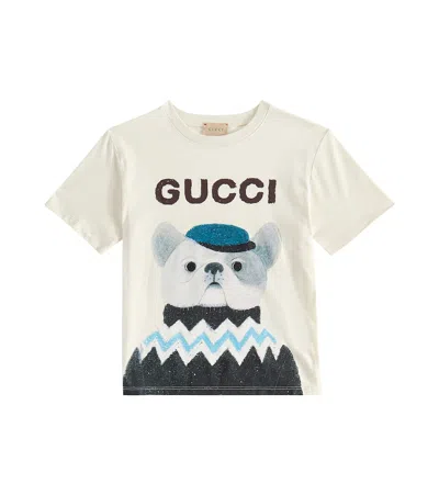 Gucci Kids' Printed Cotton T-shirt In White