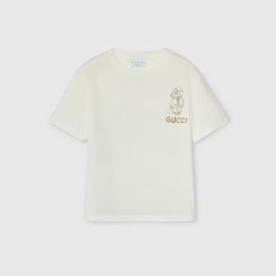 Gucci Kids' Printed Cotton T-shirt In White
