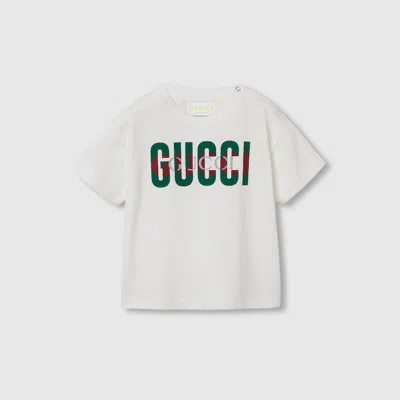 Gucci Babies' Printed Cotton T-shirt In White