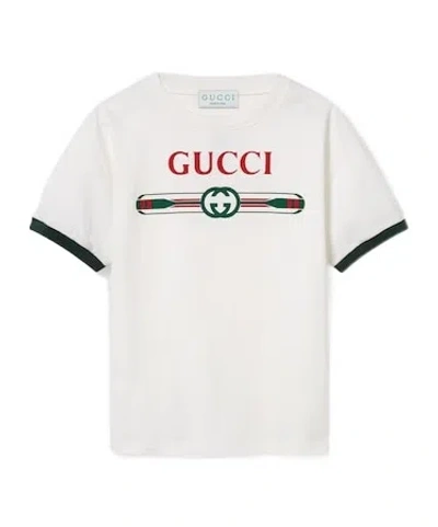Gucci Printed Cotton T-shirt In White