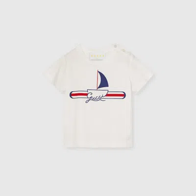 Gucci Babies' Printed Cotton T-shirt In White