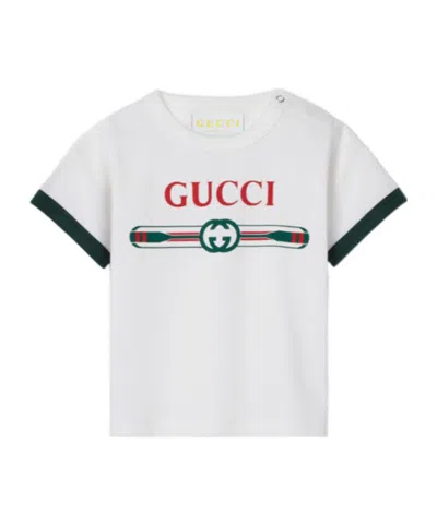Gucci Printed Cotton T-shirt In White