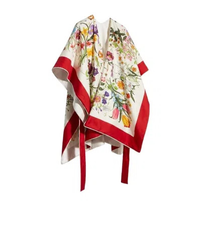 Gucci Printed Cotton Terrycloth Cape Dress In White