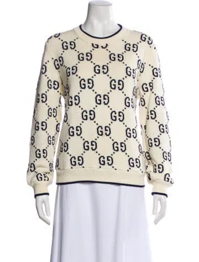 Pre-owned Gucci Printed Crew Neck Sweater
