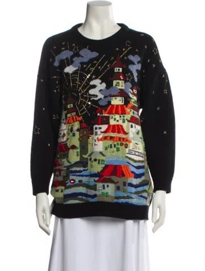 Pre-owned Gucci Printed Crew Neck Sweater In Multi