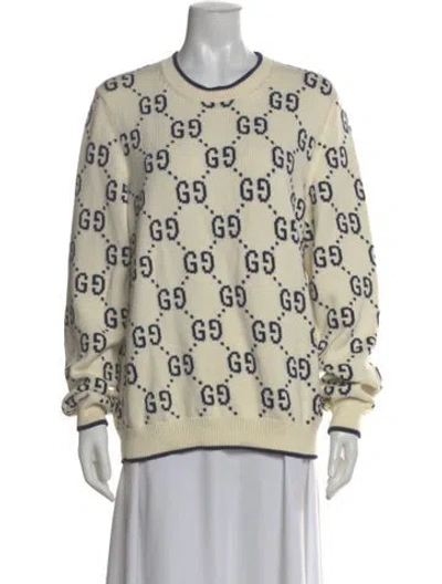 Pre-owned Gucci Printed Crew Neck Sweater In Neutral