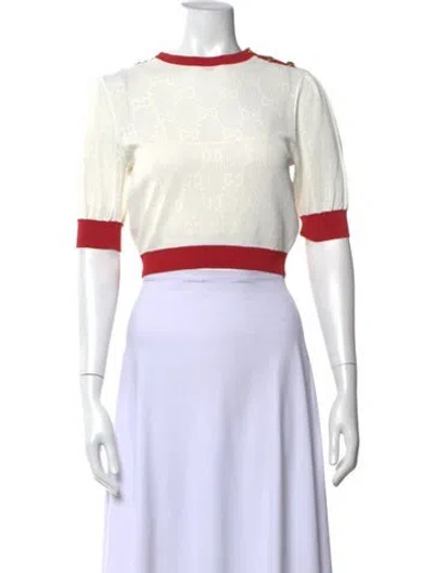 Pre-owned Gucci Printed Crew Neck Sweater In Neutrals