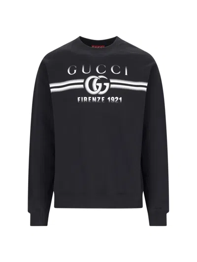 Gucci Mens Black Mc Graphic-print Crewneck Cotton Sweatshirt