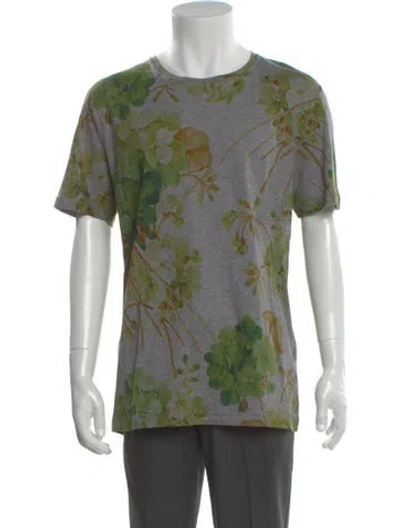 Pre-owned Gucci Printed Crew Neck T-shirt In Green