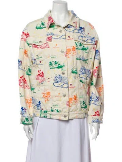 Pre-owned Gucci Printed Denim Jacket In Neutral