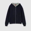 Gucci Printed Double Jersey Viscose Zip Jacket In Blue