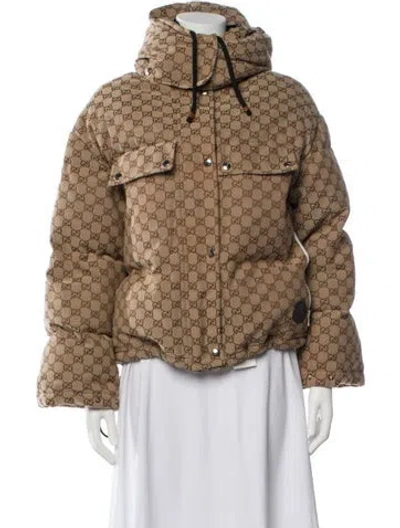 Pre-owned Gucci Printed Down Jacket In Neutral