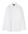 Gucci Women Cotton Poplin Shirt With Embossed Logo In White