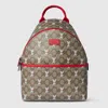 Gucci Printed Gg Backpack In Beige