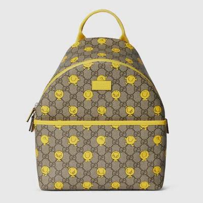 Gucci Printed Gg Backpack In Sand