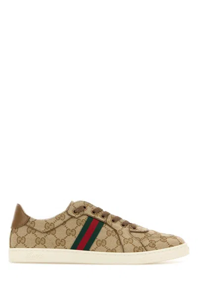 GUCCI GUCCI PRINTED GG CANVAS STRETCH SNEAKER