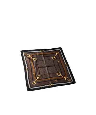 Gucci Printed Gg Jacquard Ribbon In Brown