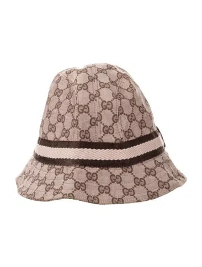 Pre-owned Gucci Printed Gg Logo Baseball Hat In Neutrals